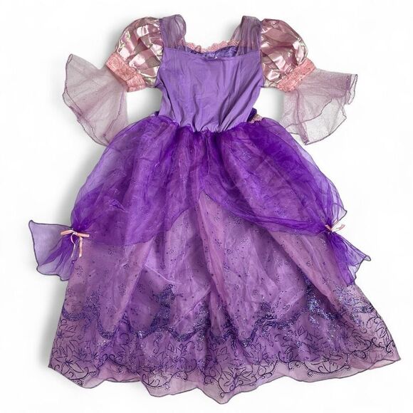 Disney Store Rapunzel Tangled Costume Gown Girls 10/ L Purple Glitter Princess - Picture 2 of 10